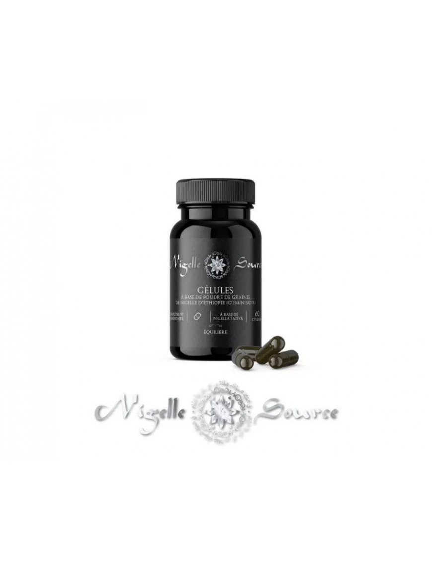 Gélules à base de poudre de graines de nigelle d'Ethiopie