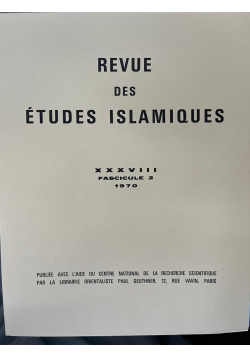 Revue des études islamiques - 3 volumes - année 1970