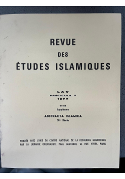 Revue des études islamiques - 2 volumes - année 1977