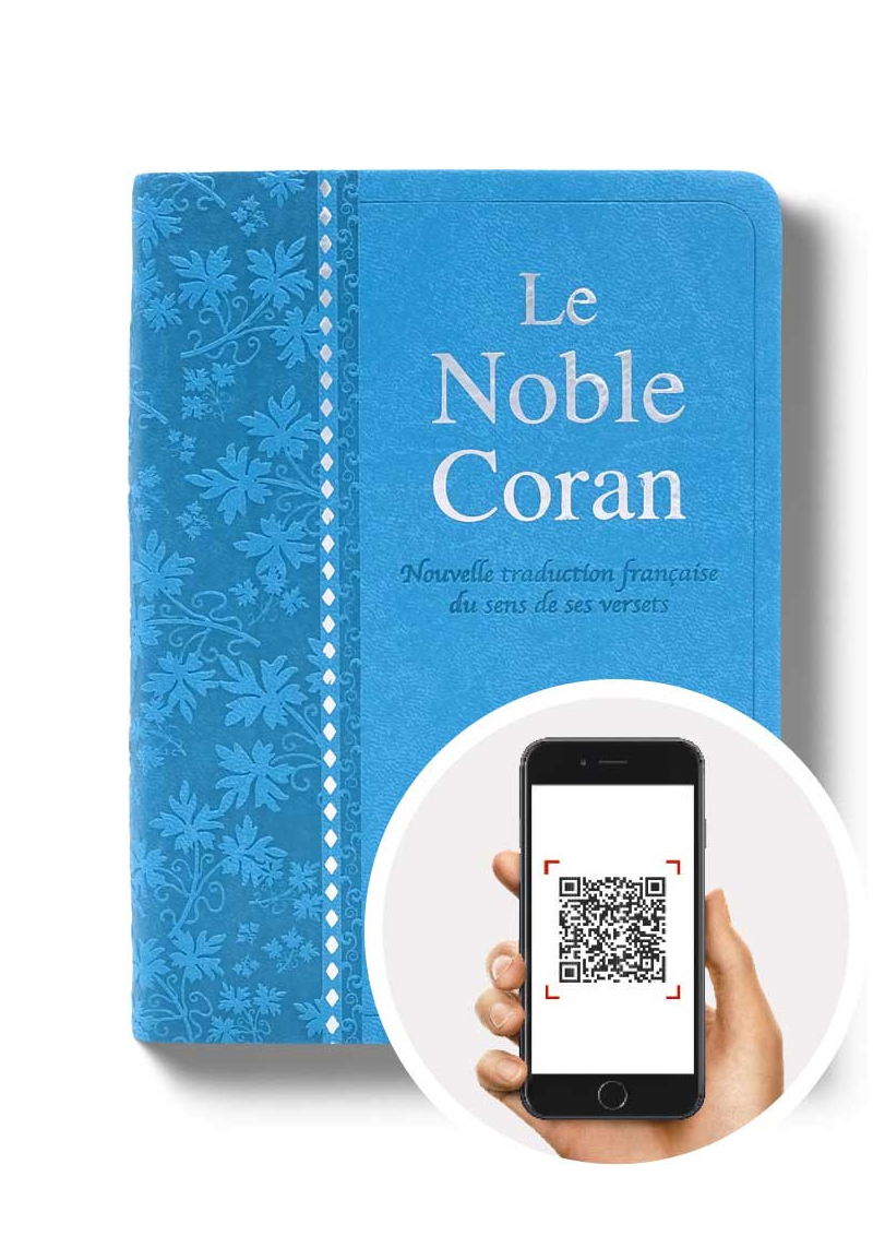 Noble Coran Bilingue Poche avec Codes QR - bleu ciel - Tawhid