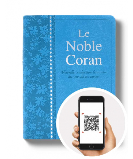 Noble Coran Bilingue Poche avec Codes QR - bleu ciel - Tawhid