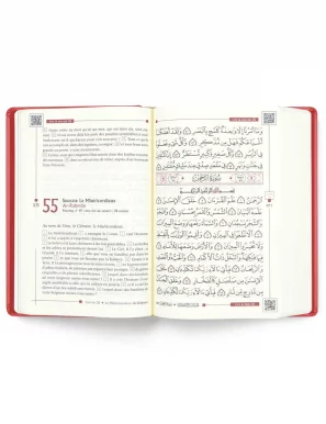 Noble Coran bilingue poche avec Codes QR - rouge - Tawhid