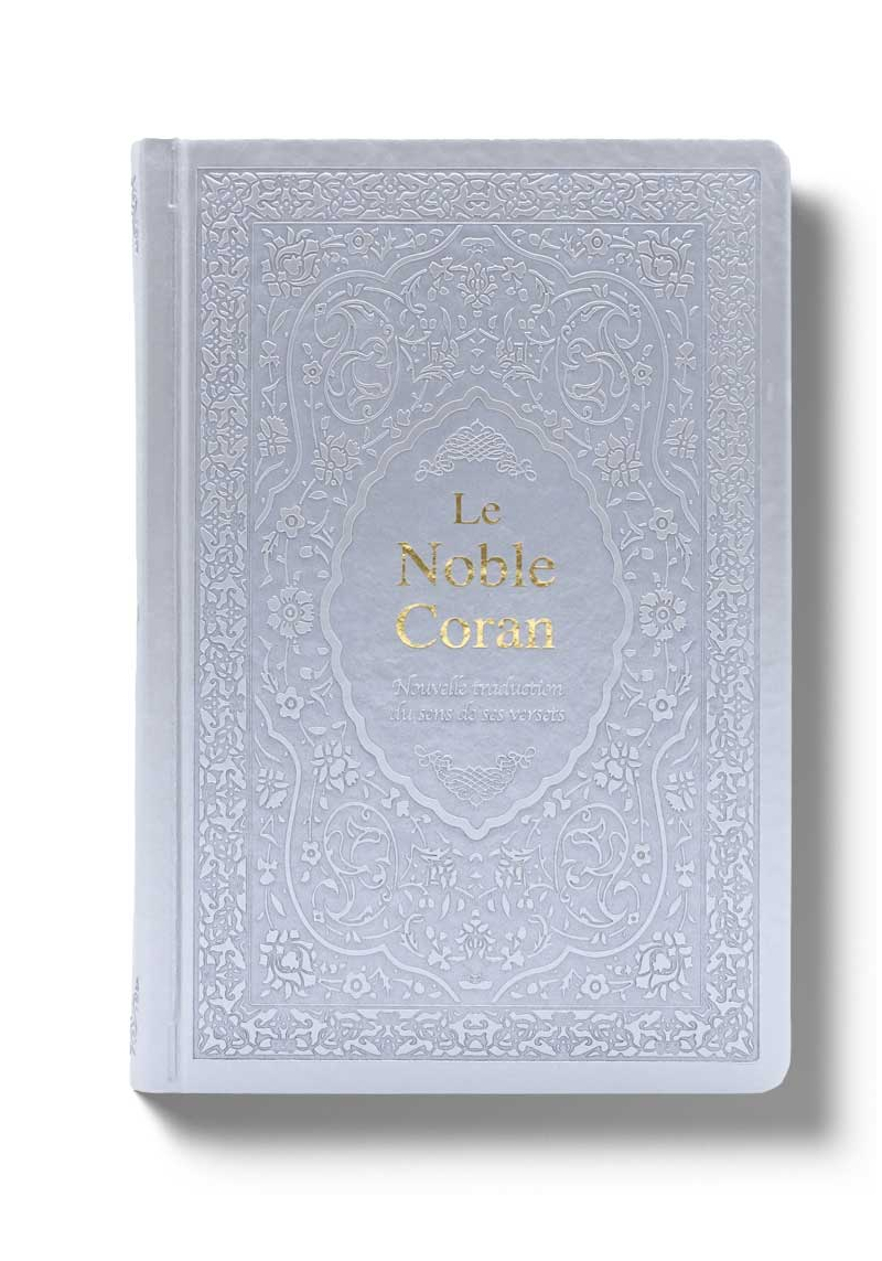 Le Noble Coran - couverture tradition - couleur argent + QR Codes (Audio) en Arabe et Français - Tawhid