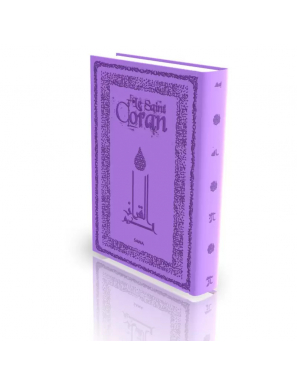 Le Coran - traduit et annoté par Abdallah Penot - couv daim cartonné - mauve - Sana