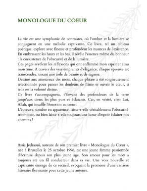 Monologue du coeur - Assia Jedraoui