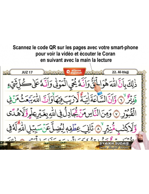 Saint Coran avec grands caractères - phonétique - français - Tajwîd - QR Code - blanc doré (13,5 x 18 cm) - AlQosbah