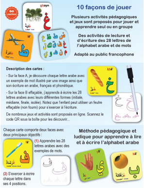J'apprends à lire et à écrire l’arabe - Jeux et activités (60 cartes) - Orientica