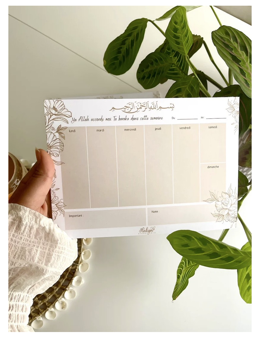 Semainier musulman - Halyn