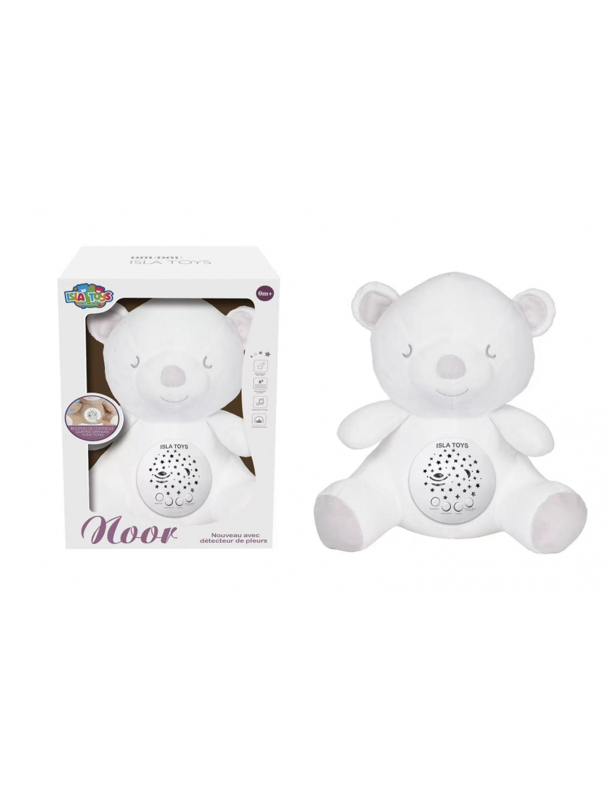Doudou Ourson blanc - veilleuse bébé Coranique - IslaToys