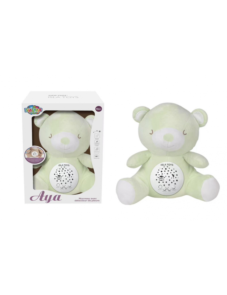 Doudou Ourson vert - veilleuse bébé Coranique - IslaToys