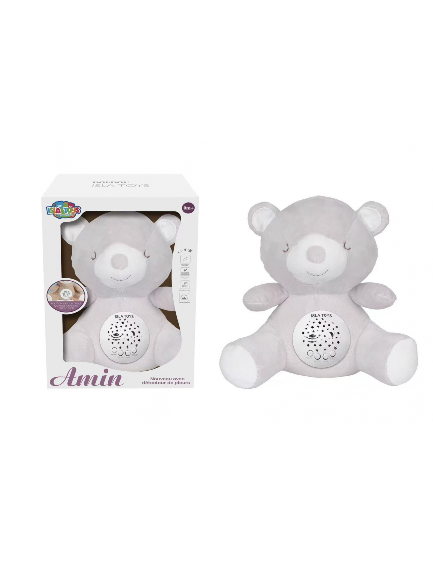 Doudou Ourson gris - veilleuse bébé Coranique - IslaToys