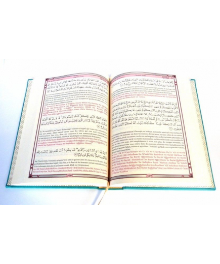 Le Saint Coran - Arabe, Français et Phonétique - Couleur Bleu turquoise - Orientica