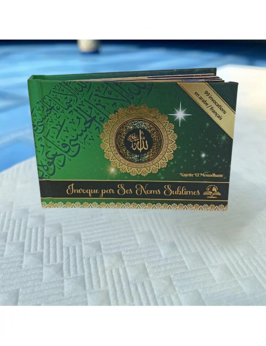 Invoque par Ses noms sublimes – vert - 99 invocations (bilingue) - poche - Najette El Mouadhane