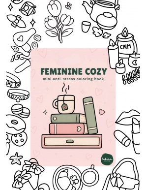 Mini anti-stress livre à colorier - Feminine Cozy