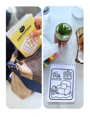 Mini anti-stress livre à colorier - Cozy Patterns