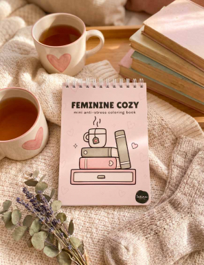 Mini anti-stress livre à colorier - Feminine Cozy