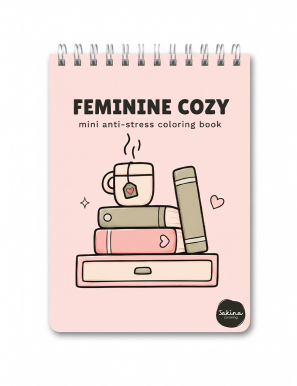 Mini anti-stress livre à colorier - Feminine Cozy