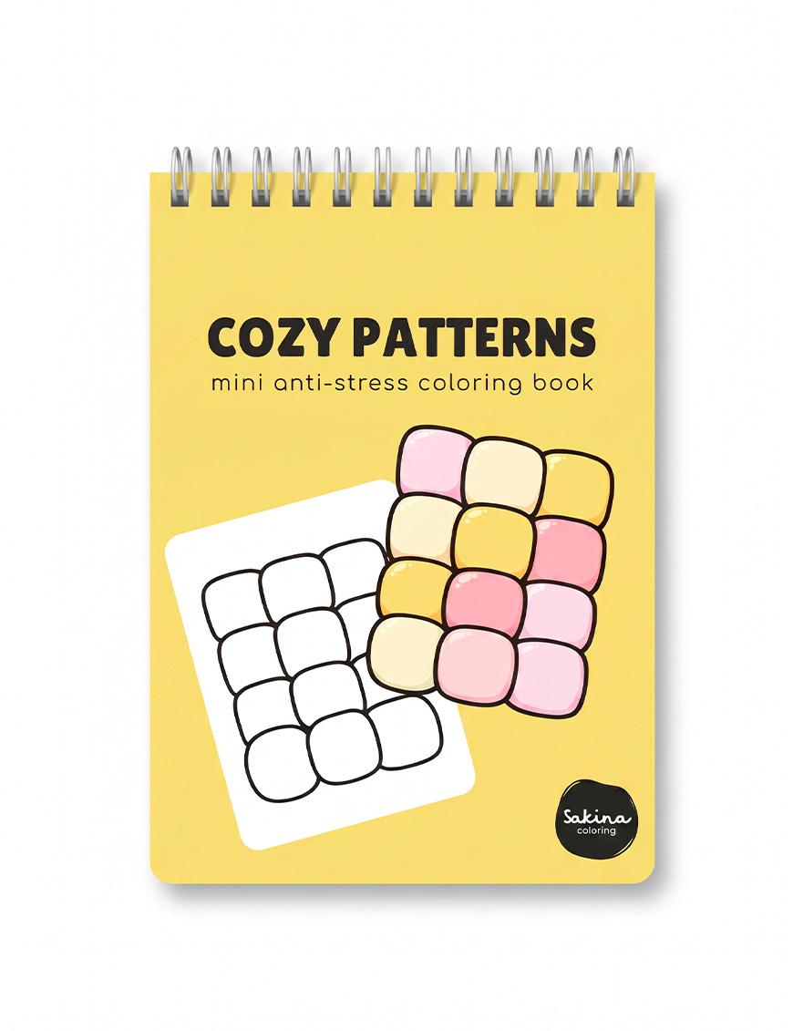 Mini anti-stress livre à colorier - Cozy Patterns