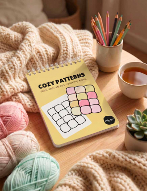 Mini anti-stress livre à colorier - Cozy Patterns