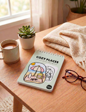 Mini anti-stress livre à colorier - Cozy Places