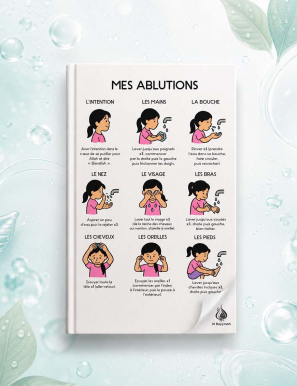 Autocollant filles "Mes ablutions" - sticker apprendre wudû' pour enfants