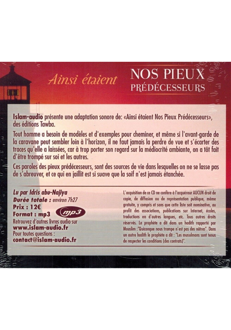 Ainsi étaient Nos Pieux Prédécesseurs - Islam Audio - Français - CD MP3