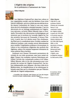L'Algérie des origines - De la préhistoire à l'avènement de l'Islam - Gilbert Meynier