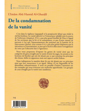 De la condamnation de la vanité - Abou Hamîd Al-Ghazâlî