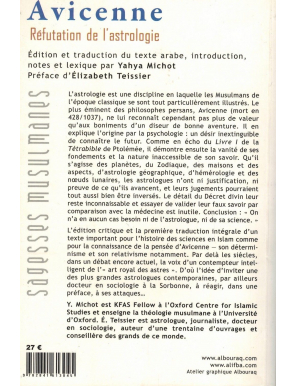 Avicenne - Réfutation de l'astrologie - Yahya Michot - Préface de E. Teissier