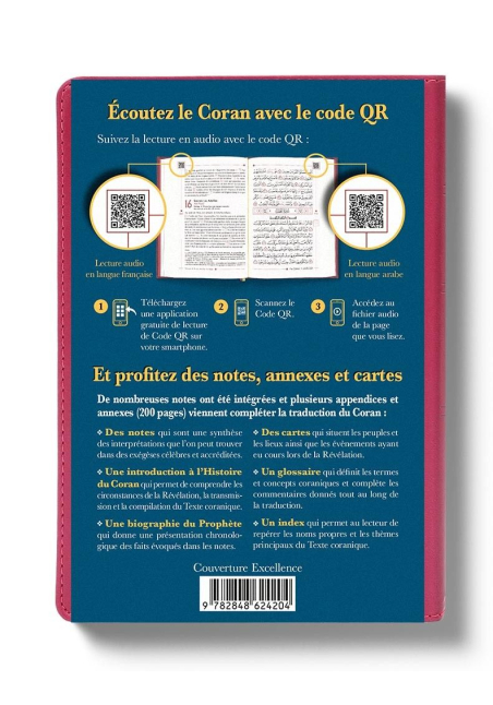 Le Noble Coran Rouge + QR Codes (Audio) en Arabe et Français - Éditions Tawhid