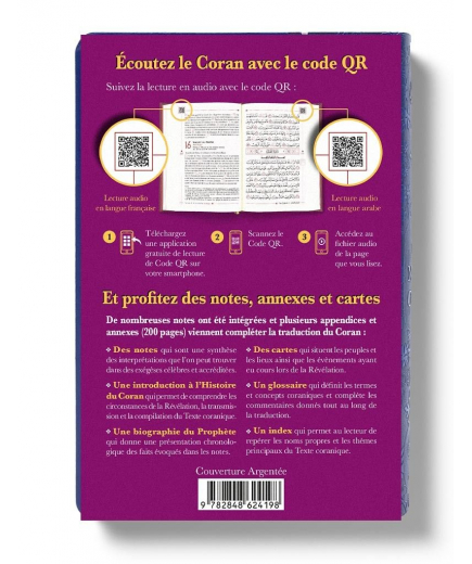 Le Noble Coran Bleu + QR Codes (Audio) en Arabe et Français - Éditions Tawhid