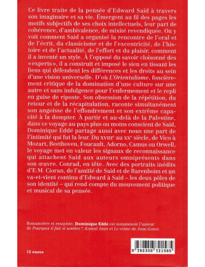 Edward Said - Le Roman de sa pensée - Dominique Eddé - La Fabrique éditions