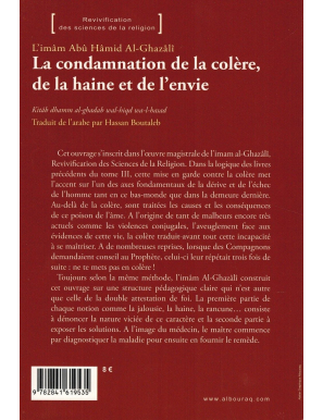 La condamnation de la colère, de la haine et de l'envie - Abû-Hâmid Al-Ghazâlî