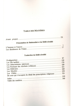 Les dissidences de l'Islam - Kitâb al-milal - Muhammad Ibn Abd-El-Karîm Al-Shahrastânî - Edition Geuthner