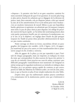 La Mudawwana d'Ibn al-Qasim recension de Sahnun Abrégé par G.H. Bousquet éditions Héritage