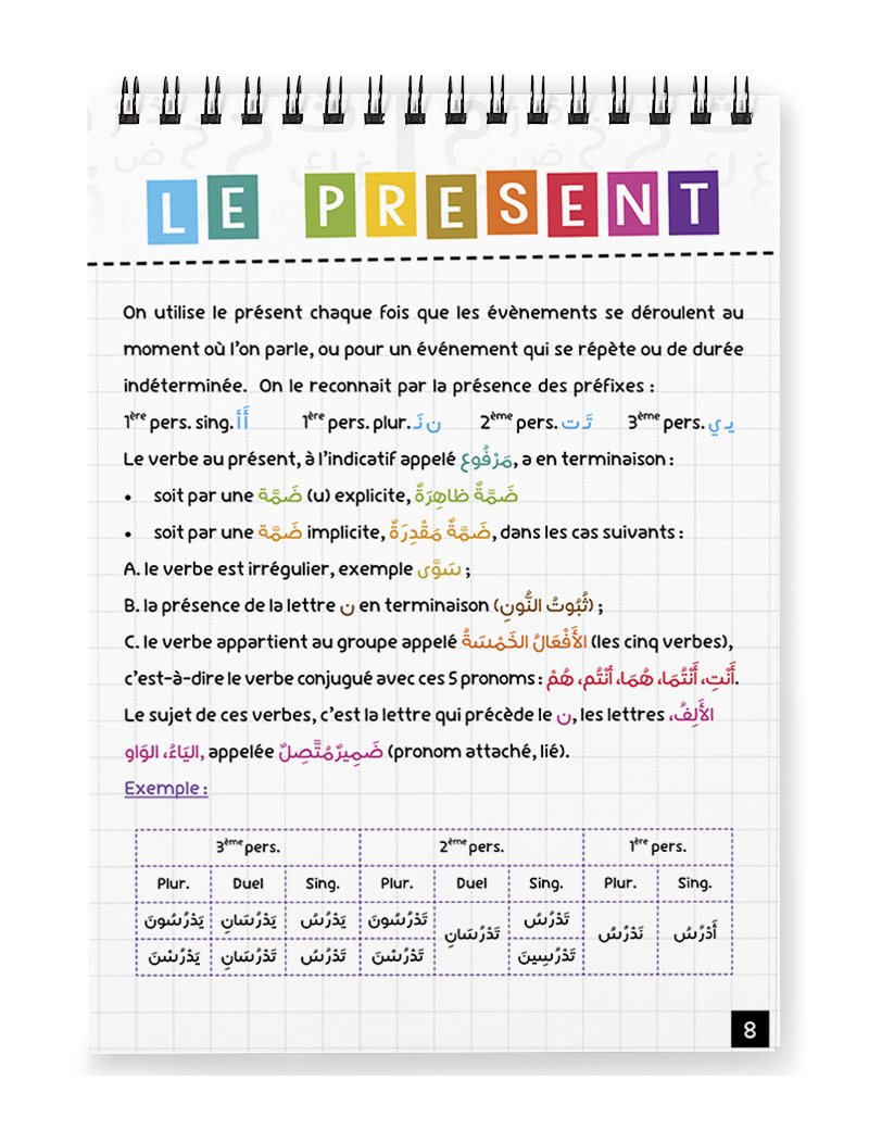 Conjugaison arabe - version 3 relié couleur